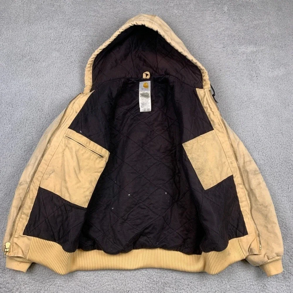 Vintage Carhartt Jacket Mens Medium J130 WET Active Jacket Quilted Distressed - Picture 7 of 16